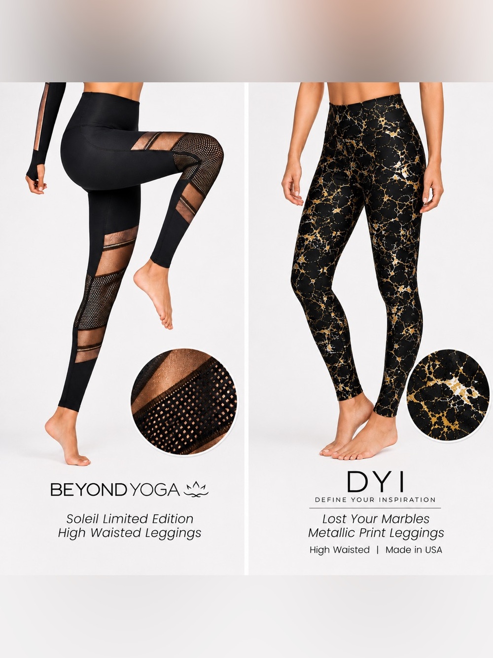 Limited Edition Rare Beyond Yoga + DYI Metallic Leggings Bundle – XS/S